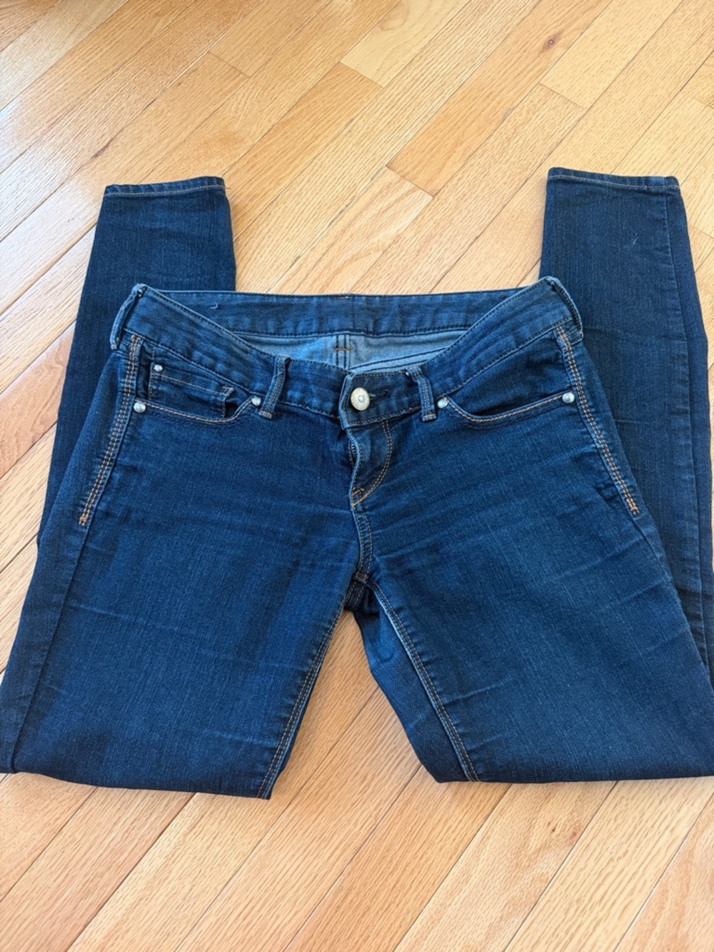 Express Skinny Jeans Size 2 Short Dark Wash Stretch Denim Mid Rise